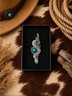 Sterling Silver Turquoise Snake Statement Ring – Southwestern Artisan Style